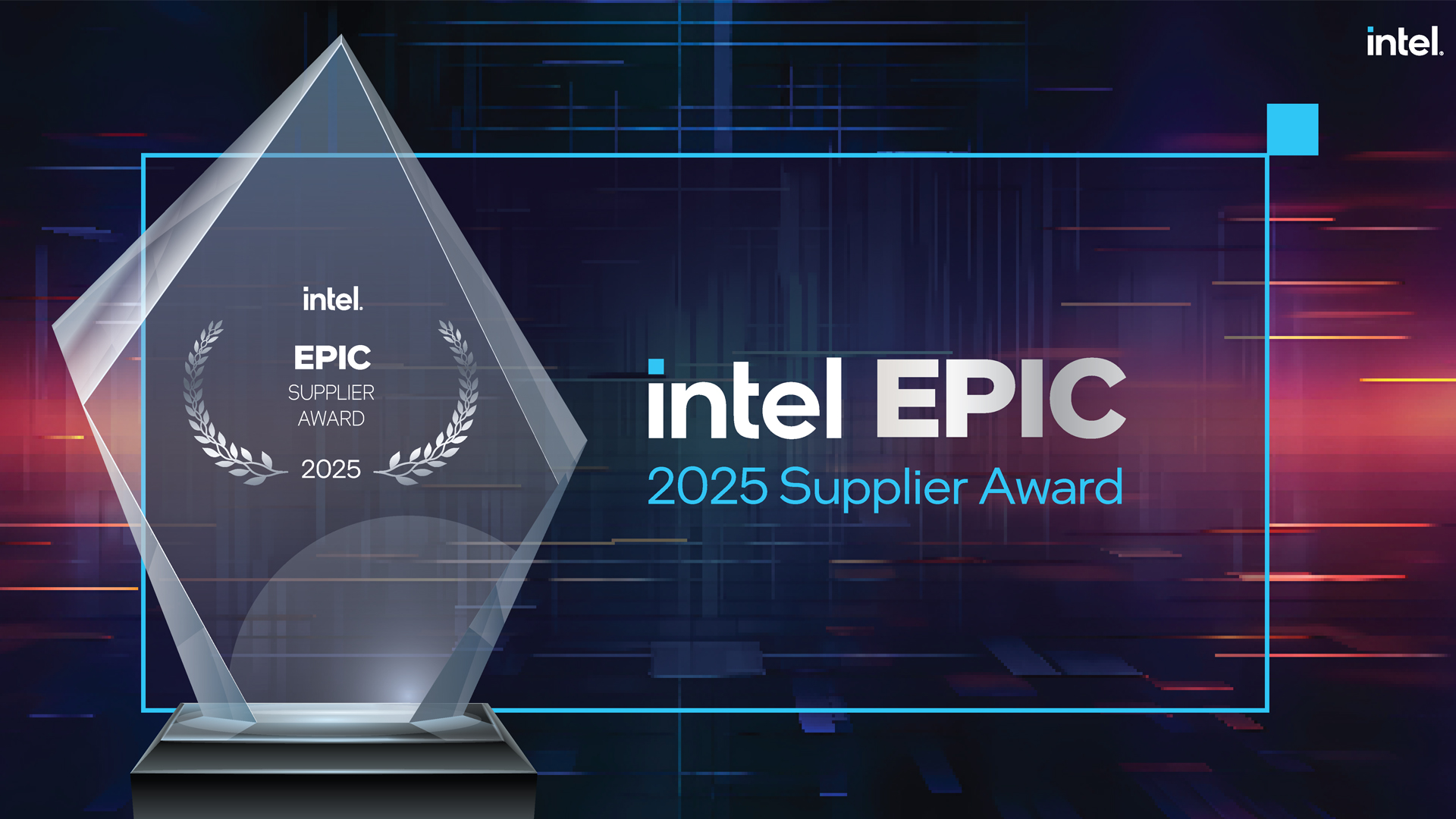 Crystal geometric award for Intel suppliers of 2025