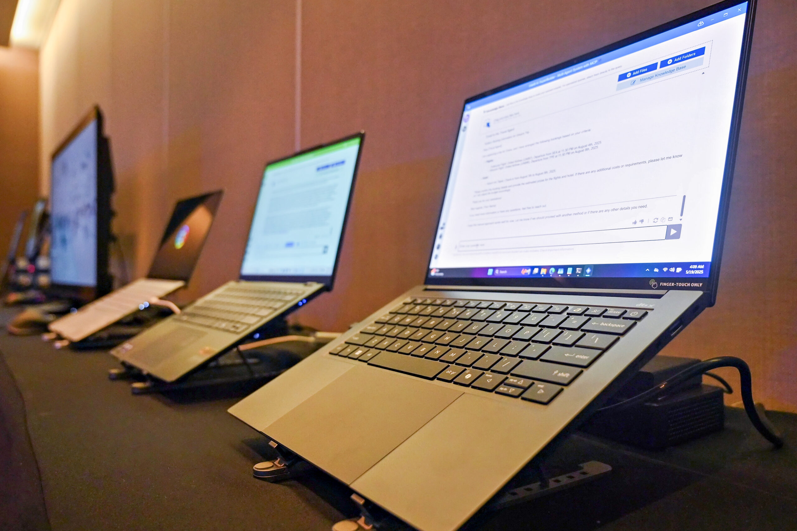 Intel displays AI PCs with Intel Core Ultra processors running I