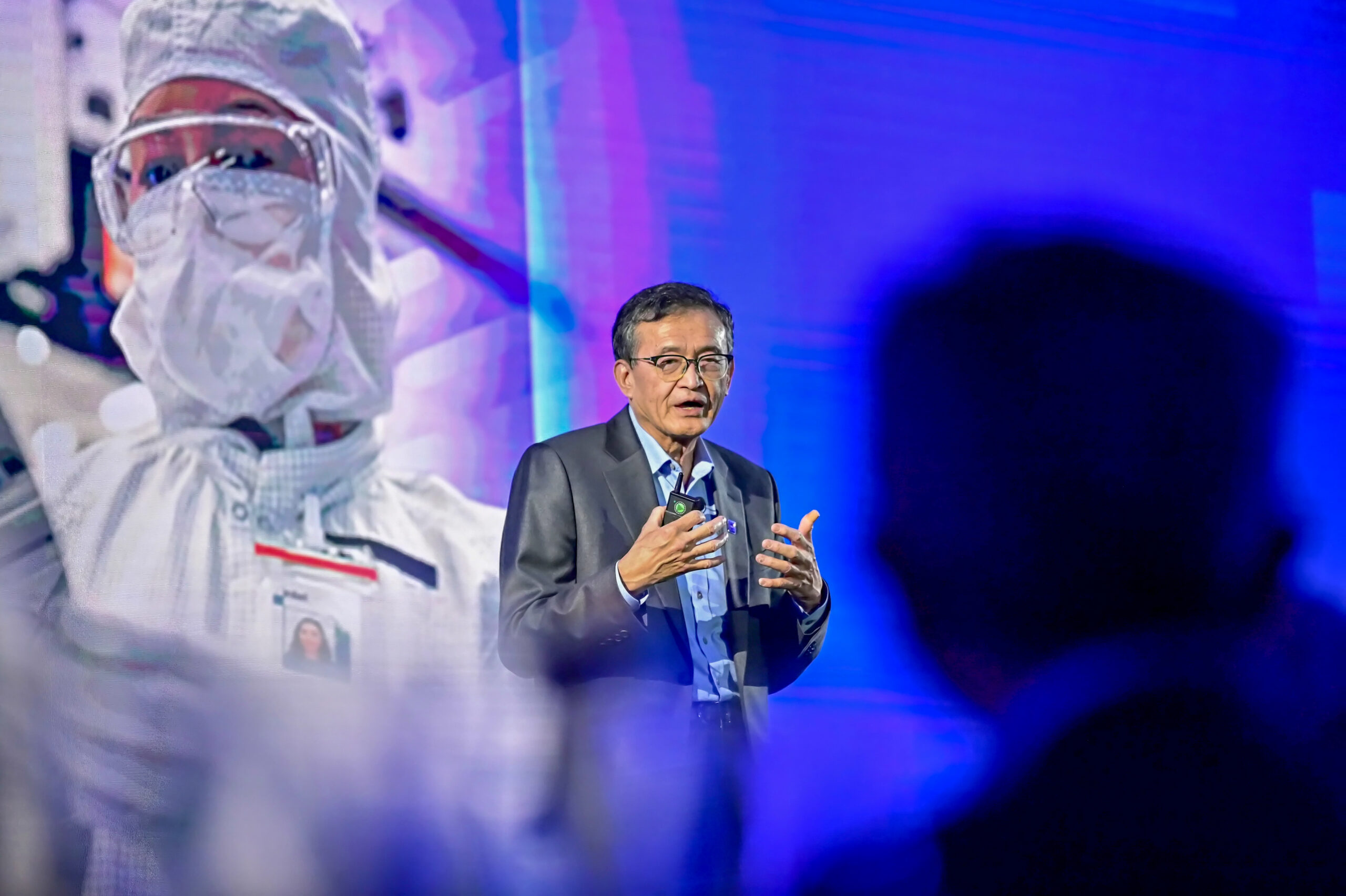 Intel CEO Lip-Bu Tan speaks Monday, May 19, 2025, at the Intel 4