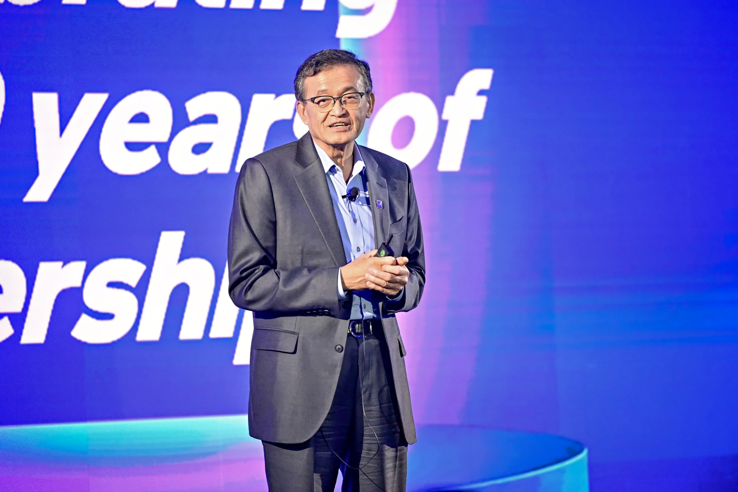 Intel CEO Lip-Bu Tan speaks Monday, May 19, 2025, at the Intel 4