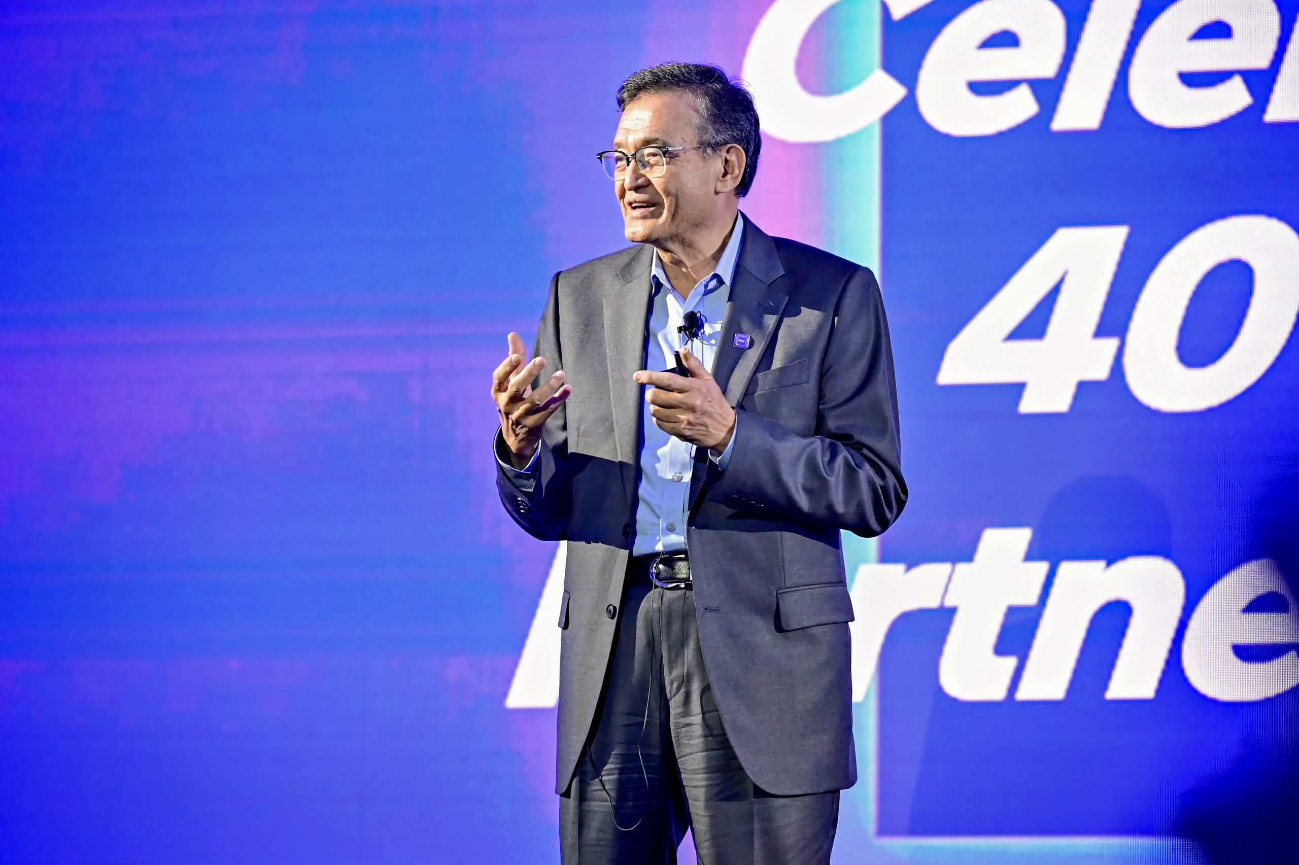 Intel CEO Lip-Bu Tan speaks Monday, May 19, 2025, at the Intel 4